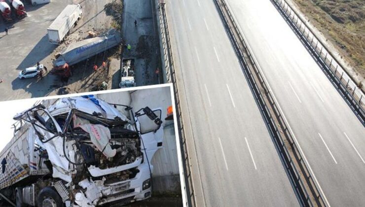 Kontrolden çıkan 2 TIR köprüden bağlantı yoluna düştü