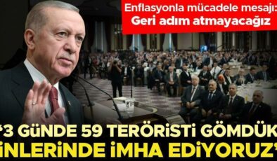 Cumhurbaşkanı Erdoğan: Üç günde 59 teröristi gömdük, inlerinde imha ediyoruz